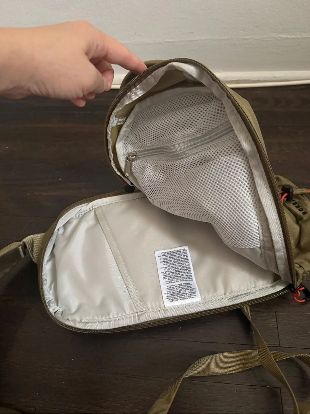 The North Face Borealis Sling Bag Cedar-Lava with Red Detail NWT